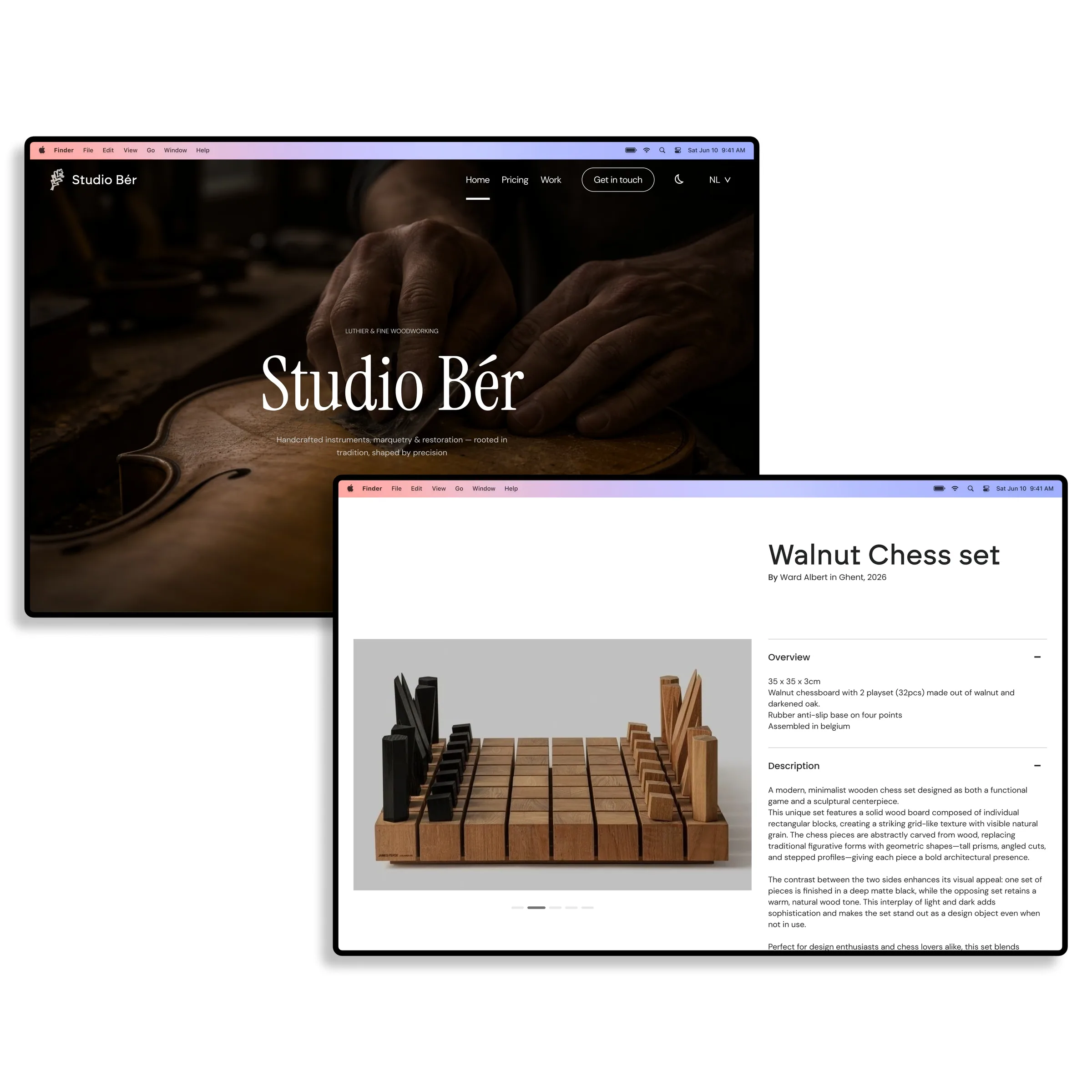 Lutherie portfolio cover
